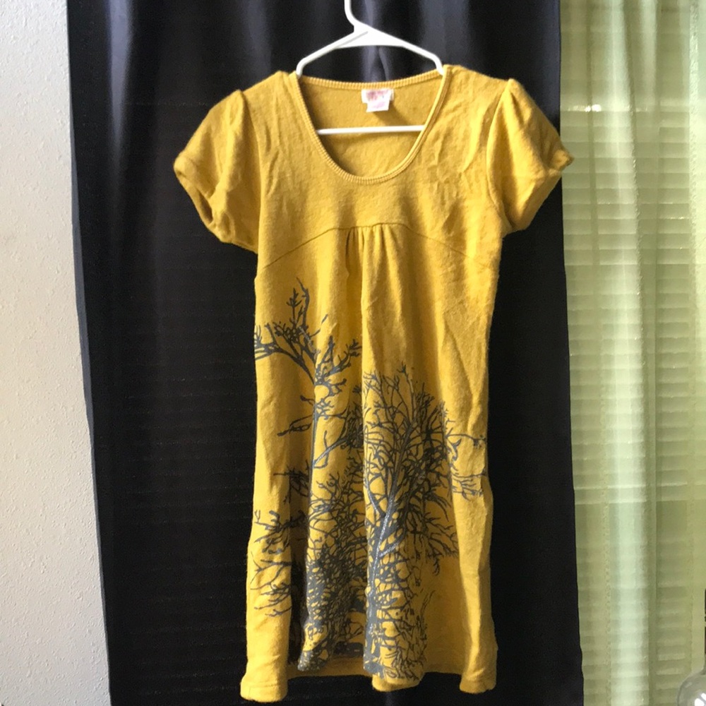 Mustard yellow skater dress